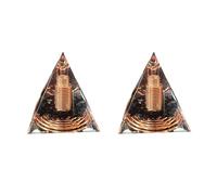 Daconovo 2X Pirámide en Espiral de Grava de Cristal de 6 cm Pirámide Espiral en Espiral Pirámide Hecha A Mano Muebles para El Hogar Manualidades Alambre de Cobre en Espiral