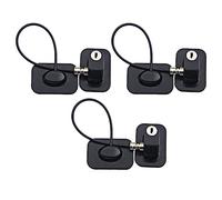 Daconovo 3X - Restrictores de ventana de seguridad con cable de bloqueo de seguridad, sin tornillos necesarios para evitar daños y proteger la seguridad de tus hijos, negro