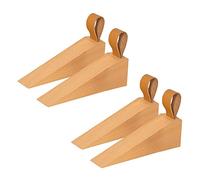 Daconovo 4 topes de puerta de madera, cuñas de puerta antideslizantes de madera, cuña de de puerta resistente y duradera