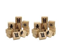 Daconovo - Juego de 60 cajas de panadería de cartón Kraft 4 x 4 x 2,5 pulgadas para cupcakes, brownies, buñuelos