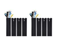 Daconovo - Paquete de 8 tubos de almacenamiento de cables para TV, ordenador de entretenimiento en casa, de gestión de cables deslizantes para organizadores de cables