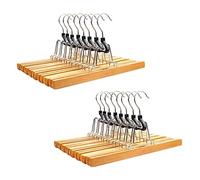 Daconovo Serie de madera de 16 piezas perchas Slack perchas de madera antideslizantes con rotación de 360 grados y