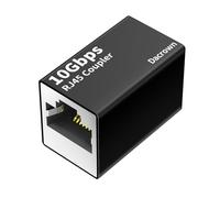 Dacrown Acoplador Ethernet RJ45 de 10 Gbps, adaptador extensor para cable Ethernet Cat8, Cat7, Cat6, Cat5, Cat5e, conector de alta velocidad de 328 pies, hembra a hembra, aleación de aluminio, color