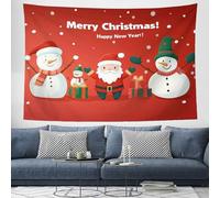 DACRWEKZ Dibujo animado simple tapices 130x150cm, Personajes navideños colgante de pared, adecuado para sala de estar, dormitorio, dormitorio rojo