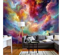 DACRWEKZ Papel pintado Manchas de nebulosa coloridas, papel pintado de fotos Universo de ensueño para sala de estar, dormitorio o cocina restaurante Decoración de pared,Amarillo