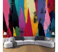 DACRWEKZ Papel Tapiz Fotográfico 3D Pinceladas de colores Estilo abstracto 350x256cm Papel Pintado Panorámico, Fuera De La rojo violáceo