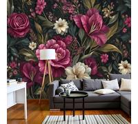 DACRWEKZ Papel tapiz fotográfico Paisaje Arte floral Lirio rosa 300x210cm Seda Fondo De Pantalla XXL Moderna Decoración De Pared Sala Cuarto Oficina Salón Rosa intenso