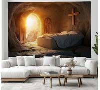 DACRWEKZ Tapiz de Pared Creencias religiosas, Tapices de Tela Grandes Poliéster, Tapiz para Colgar Lámpara de cama de piedra de cueva, para Dormitorio Sala de Estar Casa Iglesia, 200 x 150cm