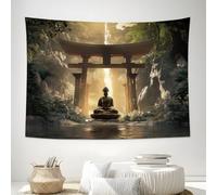 DACRWEKZ Tapiz de Roca de la cascada de Buda Tapiz de pared Tapizs de ropa de cama Creencias religiosas Impresión de patrones Manta de playa para dormitorio Sala de estar Dormitorio 150 x 100cm