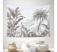 DACRWEKZ Tapiz de Selva tropical Palmera de hoja de plátano, tapiz de pared, tapices de pared esthetic para hogar, oficina, dormitorio, decoración interior y exterior, tamaño grande, Gris