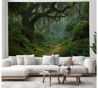 DACRWEKZ Tapiz Pared Paisaje forestal Tela Decoracion Pared Antiguo sendero forestal Tapices Decorativos de Tela Tapiz Verde esmeralda para Habitación Dormitorio Sala Pareo Playa 150 x 100cm