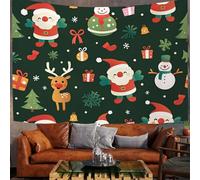 DACRWEKZ Tapiz Personajes navideños, Tela de Pared Yeti reno, Arte de Pared Tapisserie para Dormitorio Salón, 130x150cm