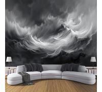 DACRWEKZ TelaRetro Industrial Vinilo de Pared, Grafiti En Blanco Y Negro Pegatina Decorativa para Dormitorio, Salón o Pasillo, Fondo de Sofá, Decoración Moderna En Blanco Y Negro