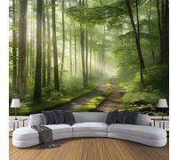 DACRWEKZ verde Camino soleado Papel Pintado para Salón y Dormitorio, paisaje natural Decoración de Pasillo o Pared Principal, 450 x 356 cm