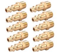 Dacvgog Adaptador macho NPT de 1/4 pulgadas, kit de enchufe acoplador, accesorios de compresor, 10 piezas (NPT macho)