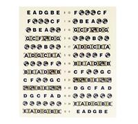 Dacvgog Guitarra Fretboard Nota Calcomanías Dedos Frets Tarjeta Pegatinas para principiantes Learner Fit 6 acústica eléctrica (guitarra negra)