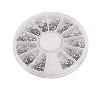 Dacvgog Rhinestone carrusel cajas de uñas manicura de cristal para uñas 1.5 MM rueda