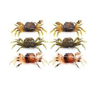 Dacvgog Señuelo de Pesca Cangrejo 6 Piezas, Cebos de Cangrejo Simulados Señuelos de Pescado Artificial con Puntiagudos, Cebos de Mar Flexibles 3D