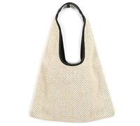 Dacvgog Una Correa de Hombro Bolsa de Mimbre Trenzada Bolsa de Diseño de Mano de Capacidad de la Bolsa de Verano de Playa Caqui, beige, taglia