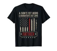 Dad A Son's First Hero A Daughter's First Love Fathers Day Camiseta