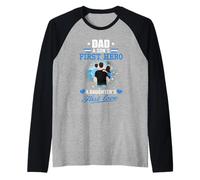 Dad A Sons First Hero A Daughters First Love Fathers Day Camiseta Manga Raglan