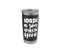 Dad A Son's First Hero Son To Daddy Funny Fathers Day Vaso térmico de acero inoxidable de doble pared