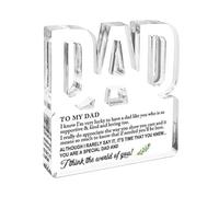 Dad Acrylic Sign, Thank You Letter Sign, Dad Keepsake Acrylic Display, Dad Apreciation Sign Decoration, Father Apreciation Present Acrylic Block, Acrylic Dad Sign for Desktop