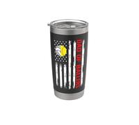 Dad Ballers Bandera Americana Voleibol Softbol Equipo Hija Vaso térmico de acero inoxidable de doble pared