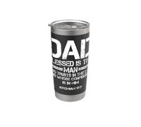 Dad Blessed is The Man Christian Jeremiah 17:7 Cita bíblica Vaso térmico de acero inoxidable de doble pared