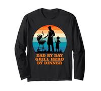Dad By Day Grill Hero By Dinner Día del Padre BBQ Grilling Manga Larga