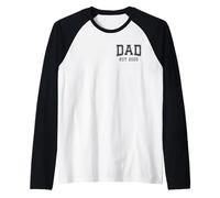Dad Est 2025 Personalizado Papá Personalizado Marido Padre Abuelo Camiseta Manga Raglan