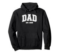 Dad EST. 2025 Tipografía College Papá Primerizo Anuncio Sudadera con Capucha