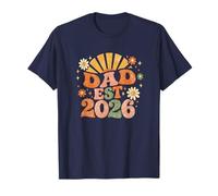 Dad EST 2026 Groovy Retro 70s Flower New Dad Día del Padre Camiseta