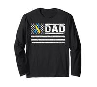 Dad Flag Blue Yellow Ribbon Down Syndrome Awareness Manga Larga