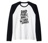 Dad Fuel: BBQ y Bad Jokes Master Grilling Champion Camiseta Manga Raglan