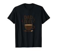 Dad Fuel: Taza de café Día del Padre Humor Camiseta, Hombre, Negro, S