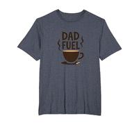 Dad Fuel: Taza de café Día del Padre Humor Camiseta, Hombre Tallas Grandes, Azul Jaspeado, 6X Alto