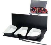 Dad Gift Box Empty, Letter Shaped Empty Flower Gift Box - Dad Gift Wrapping Basket Packaging Box Father's Day Gift Birthday Cardboard Letter Fillable Paper Flower (Black)