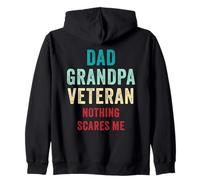 Dad - Grandpa - Veteran - Nothing Scares Me Funny Vintage Sudadera con Capucha