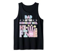 Dad Hi 5 The Birthday Girl Cute Pastel 5 Años Niños Camiseta sin Mangas