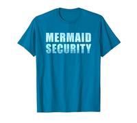 Dad Humor Mermaid Security Color Graphic (Sapphire Blue) Camiseta