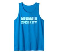 Dad Humor Mermaid Security Color Graphic (Sapphire Blue) Camiseta sin Mangas