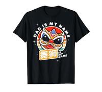 Dad Is My Name, Lion Dance Is My Game Camiseta gráfica económica, Hombre, Negro, S