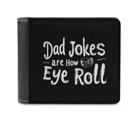 Dad Jokes are How Eye Roll - Cartera delgada con bolsillo frontal plegable con tarjetero de identificación para mujeres y hombres, Estilo:, Talla única, Para todas las estaciones