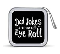 Dad Jokes are How Eye Roll Funny CD Binder Funda protectora de plástico duro con cordón, organizador de almacenamiento portátil para el hogar, coche, 40 CD, Estilo:, Talla única