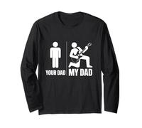 Dad Jokes Funny Guitar Fathers Day Guitar Musician Guitarist Manga Larga