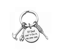 Dad Keychain Dad Gifts From Son Daughter Christmas Gift Keyring Father's Day Gift for Dad Papa Daddy (if Dad Can't Fix It, No One