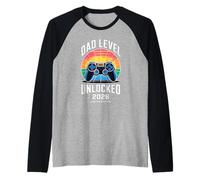Dad Level Unlocked 2026 Funny Gamer New Dad Anuncio Camiseta Manga Raglan