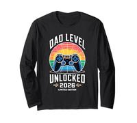 Dad Level Unlocked 2026 Funny Gamer New Dad Anuncio Manga Larga
