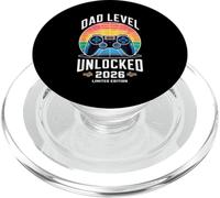 Dad Level Unlocked 2026 Funny Gamer New Dad Anuncio PopSockets PopGrip para MagSafe